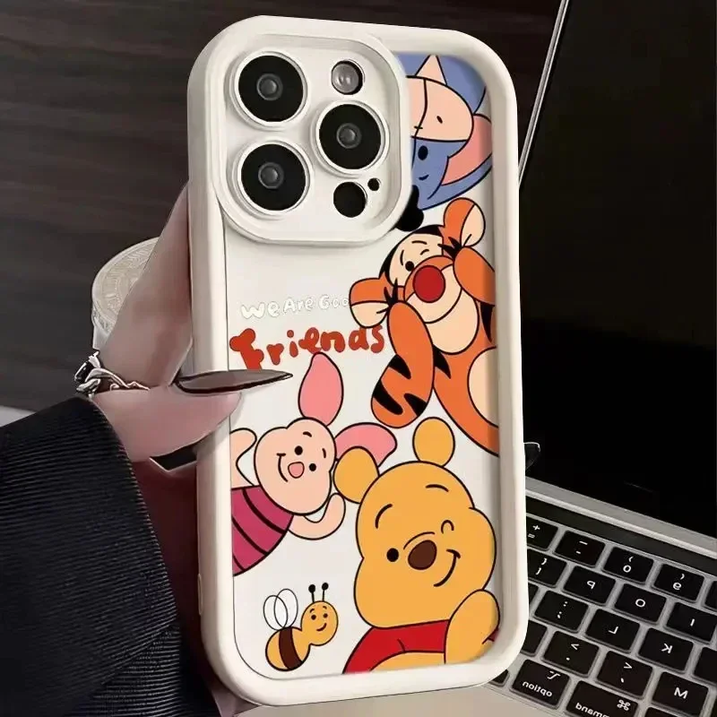 thumbnail image 1 of Disney Winnie Pooh Luxtury Phone Case For iPhone 15 14 Pro Max 13 12 11 Pro XS Max X XR 7 8 15 Plus SE 2020 Soft Silicone Cover, 1 of 5