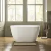 48" Contemporary Acrylic Freestanding Bathtub Soaking Tub Non-Slip Design White(Brushed Nickel Drain/Overflow Kit Included 4