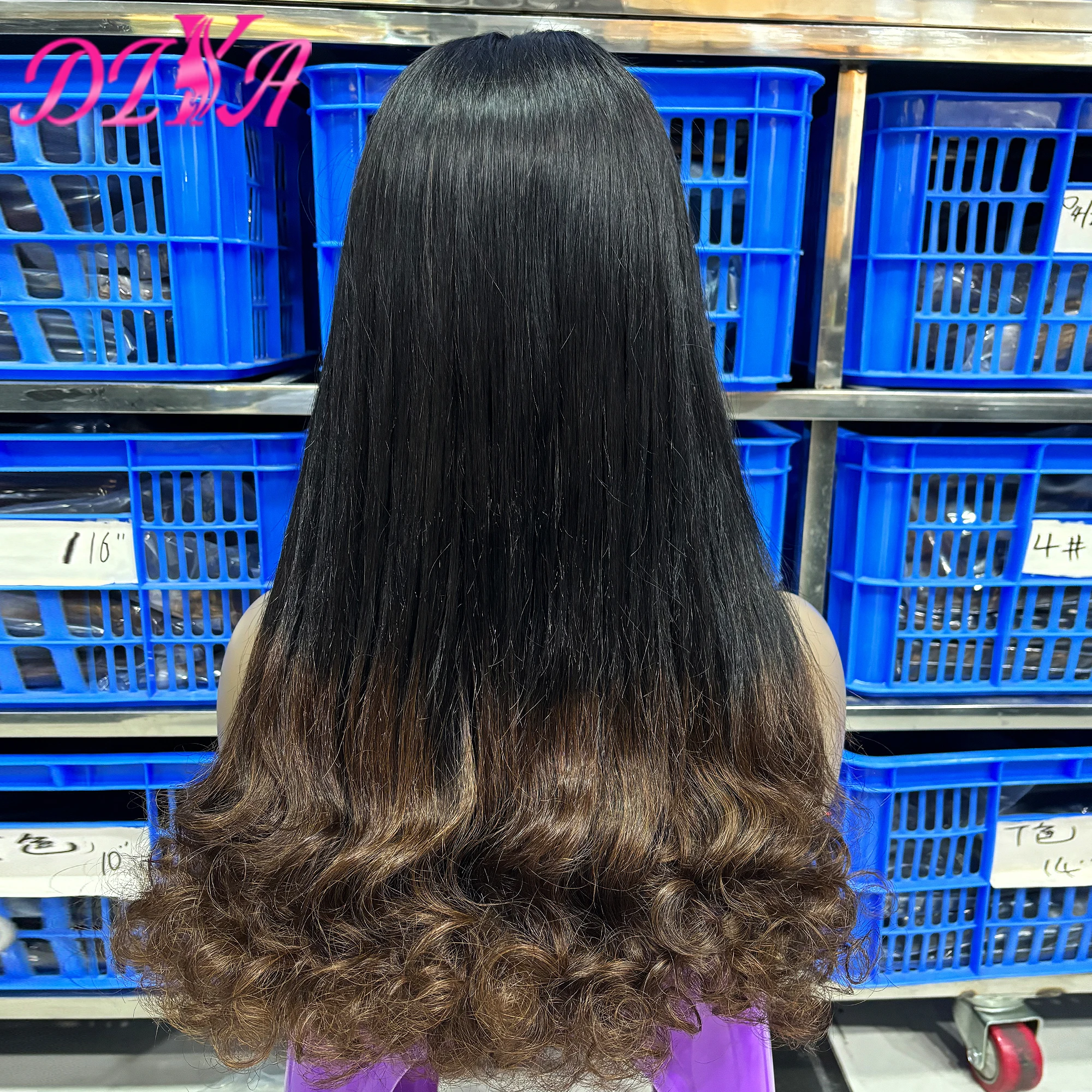 2x6 HD Lace Closure Human Hair Wig with Curly Ends Virgin Hair Raw Vietnamese Human Hair Wigs Bouncy Wavy Hair Wigs for Women 2