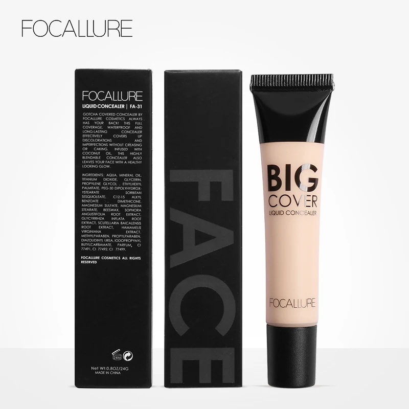 Wholesale FOCALLURE Waterproof High Coverage Face Concealer Cream Lasting Scar Acne Cover Moisturizing Liquid Foundation Makeup images - 6