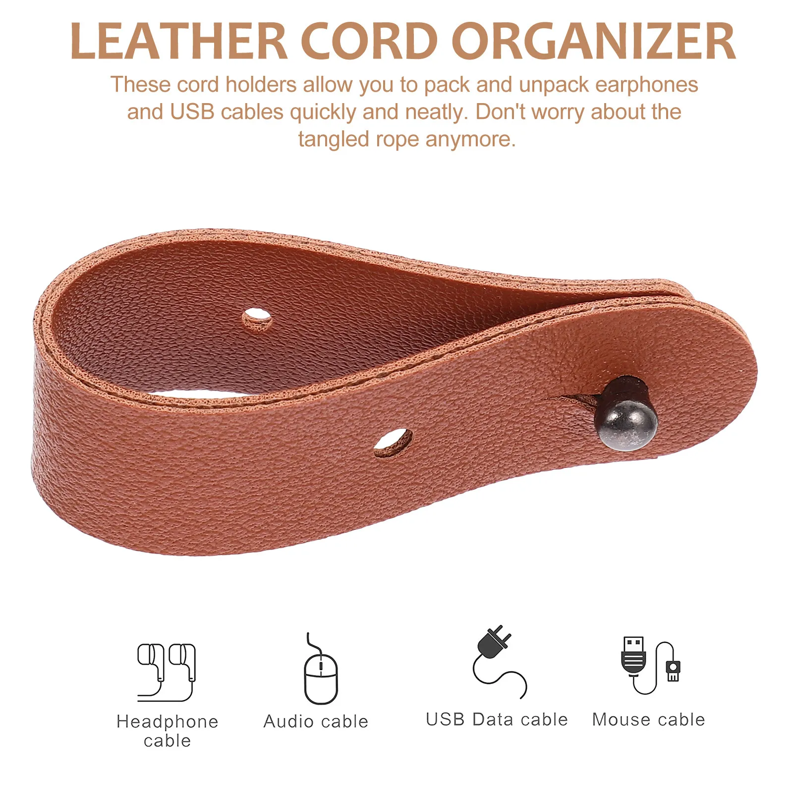 5개입 강력한 코드 와인더 재사용 가능한 이어폰 충전 케이블 정리용 케이블 타이, 와이어 관리용 스토킹