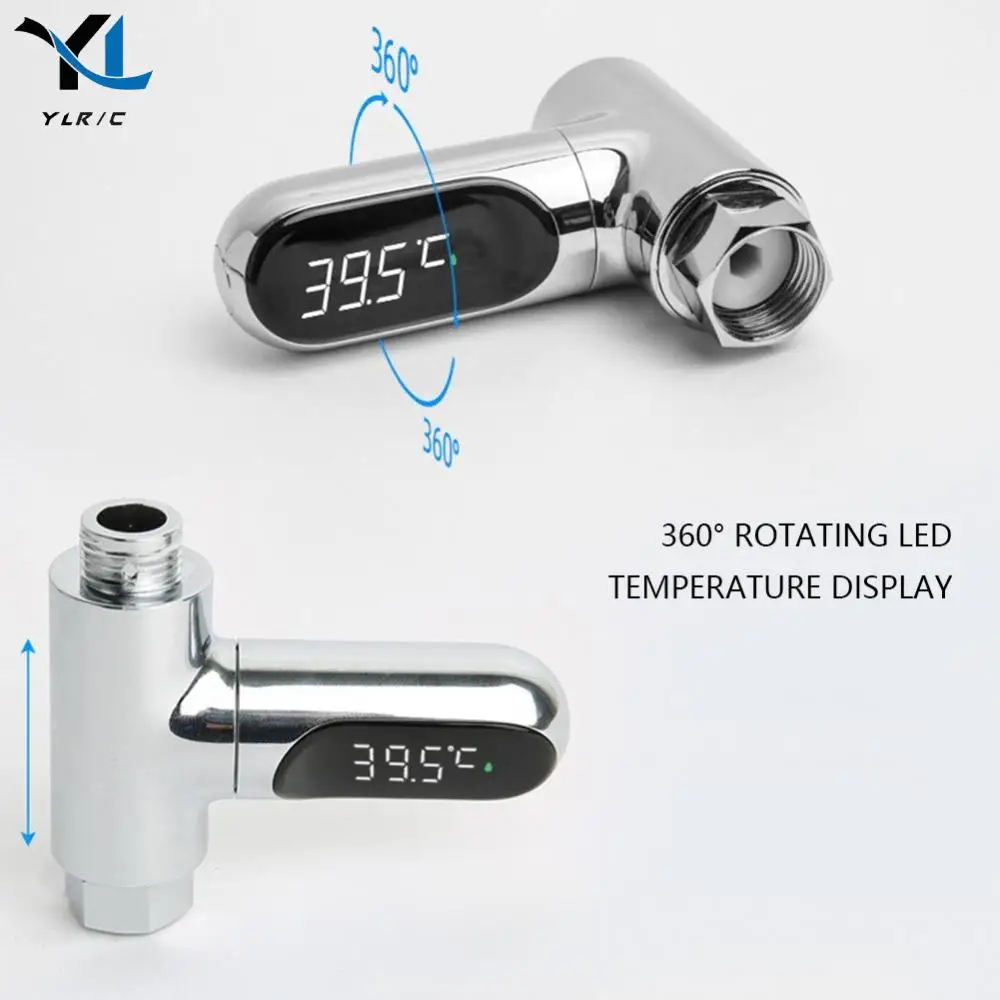 화씨 섭씨 수온계 LED 디지털 디스플레이 온도 테스터, 360 도 회전, 가정 주방 욕실 샤워