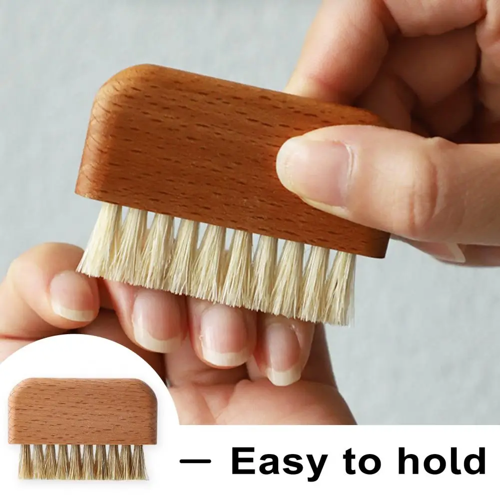 Bristle Nail Brush Solid Wood Gentle Cleaning Tool Removes Stains Convenient Nail Cleaning Brush for Hands Nails 3