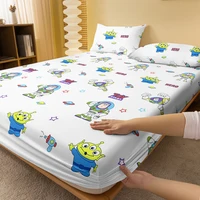 1 cartoon cute Buzz Lightyear pattern digital printed frosted Fitted Sheet,bedroom printed bed cover,bedding(No pillowcase) 2