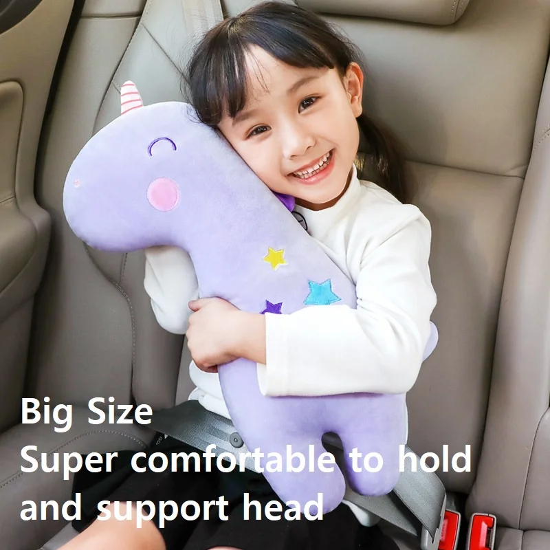 Seat Belt Protection Seat Belt Protector Car Pillow Baby Car Seat Accessories Head Supports Protection Car Belt Protector Child Seat Belt Pillow Cute Cartoon Safety Doll