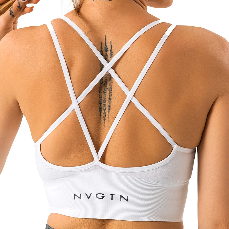 NVGTN Sutien fără cusături - Fitness Top Spandex pentru femei Fitness Elastic Respirabil Lenjerie de sport pentru timpul liber