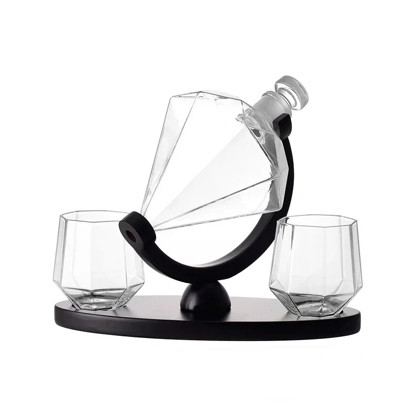 Whiskey decanter set wine aerator decanter Diamond shaped decanter craft wine bottle vodka wine bottle foreign high borosilicate transparent glass