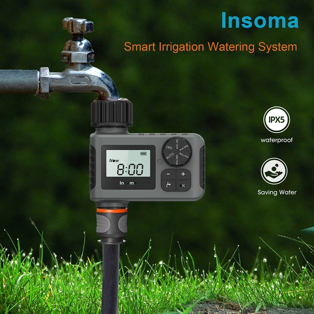 Insoma Intelligent Irrigation Watering System Automatic Water Timer Sprinkler Timer Garden Programmer Equipment IPX5 LCD Display 1