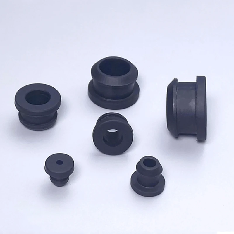 Silicone Rubber Snap-on Grommet Hole Plugs End Caps Bung Wire Cable Protect Bush O-ring Gaskets Sealed Washer Black