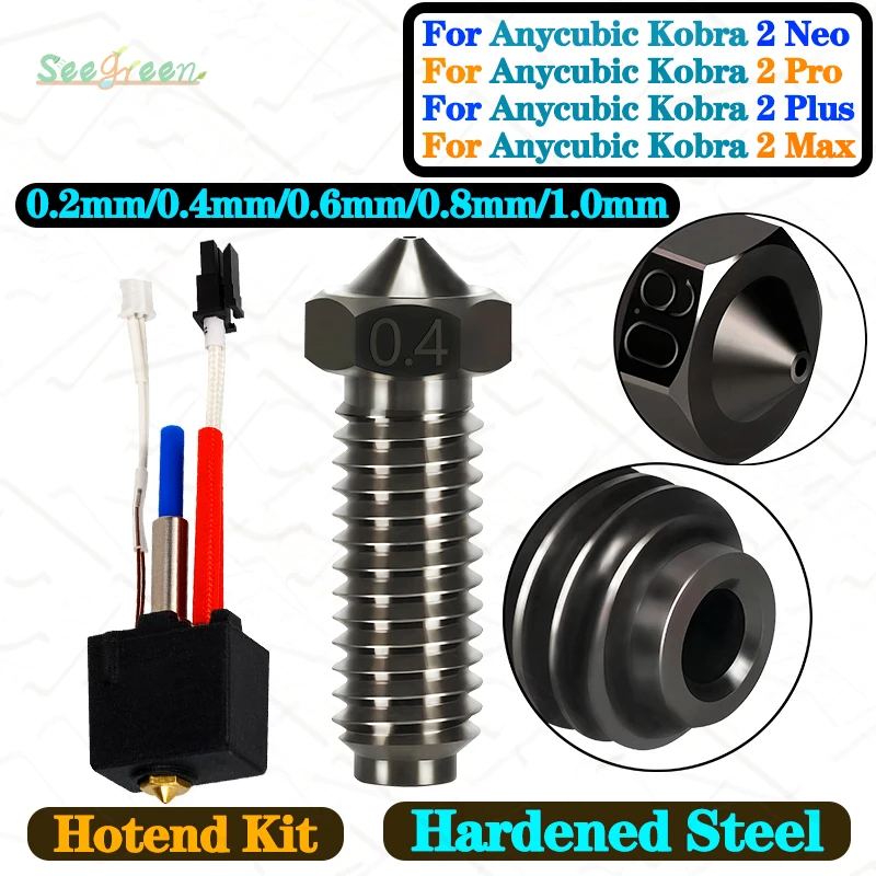 Per Anycubic Kobra 2 Hotend Ugello In Acciaio Temprato Per Anycubic 2 Neo Hotend Kit Per Anycubic Kobra 2 Max