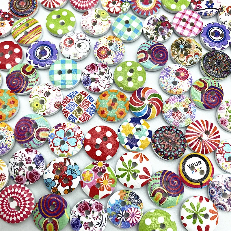 30-Piece Set of 15mm Monogrammed Christmas Plaid Buttons for Scrapbooking and Wedding Decor Sewing
