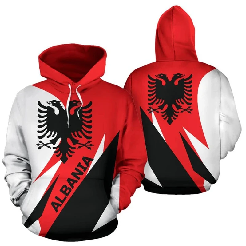 thumbnail image 1 of Sudaderas con estampado 3D de la bandera de Albania, sudaderas con capucha y chándales, sudaderas deportivas de moda, sudaderas con capucha con estampado 3D de águila para hombres, 1 of 5