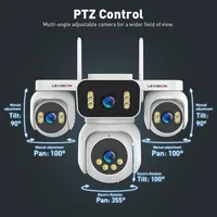 LS VISION 20MP 4 écrans sécurité WiFi caméra extérieure 10K 4 objectif 12X Zoom PTZ suivi automatique CCTV Surveillance sans fil caméra IP 5