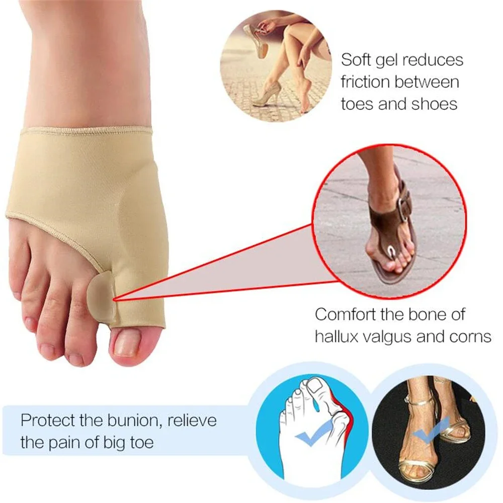 1Pair Toe Separator Hallux Valgus Bunion Corrector Hammer Toe Straightener Foot Pain Relief Orthopedic Pedicure Tools Foot Care 3