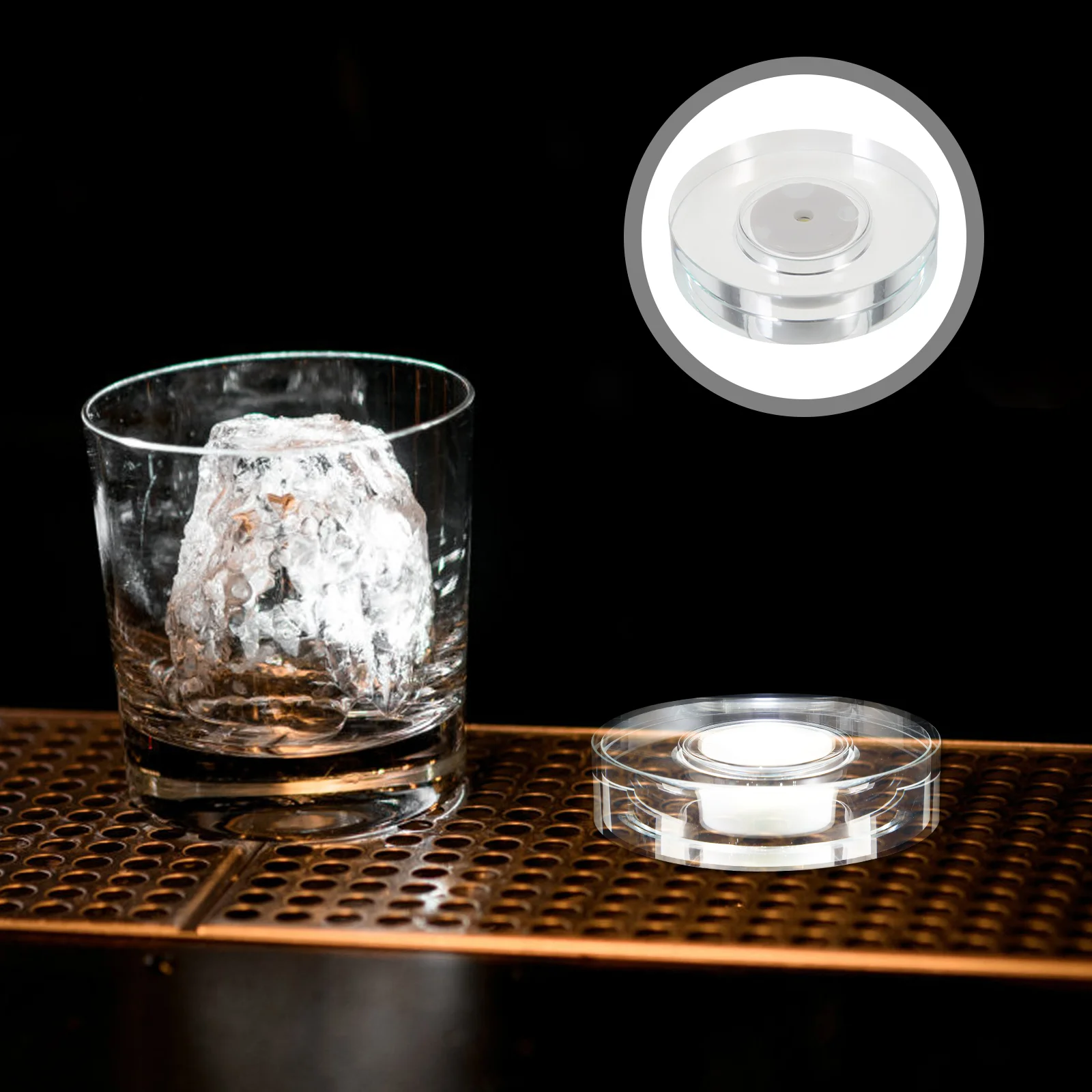 Glass Exhibit Rotating Display Stand Led Lighting Holder