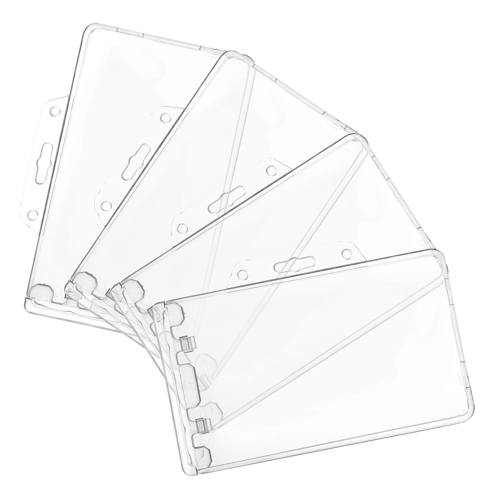 

4 Pcs Horizontal ID Card Holder Lanyard Cards Sleeves Cover for Storage Badge Abs Work