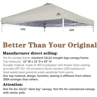 Replacement Top with Air Vent for 12x12 Canopy Frame, Canopy Cover ONLY, (Beige) 2