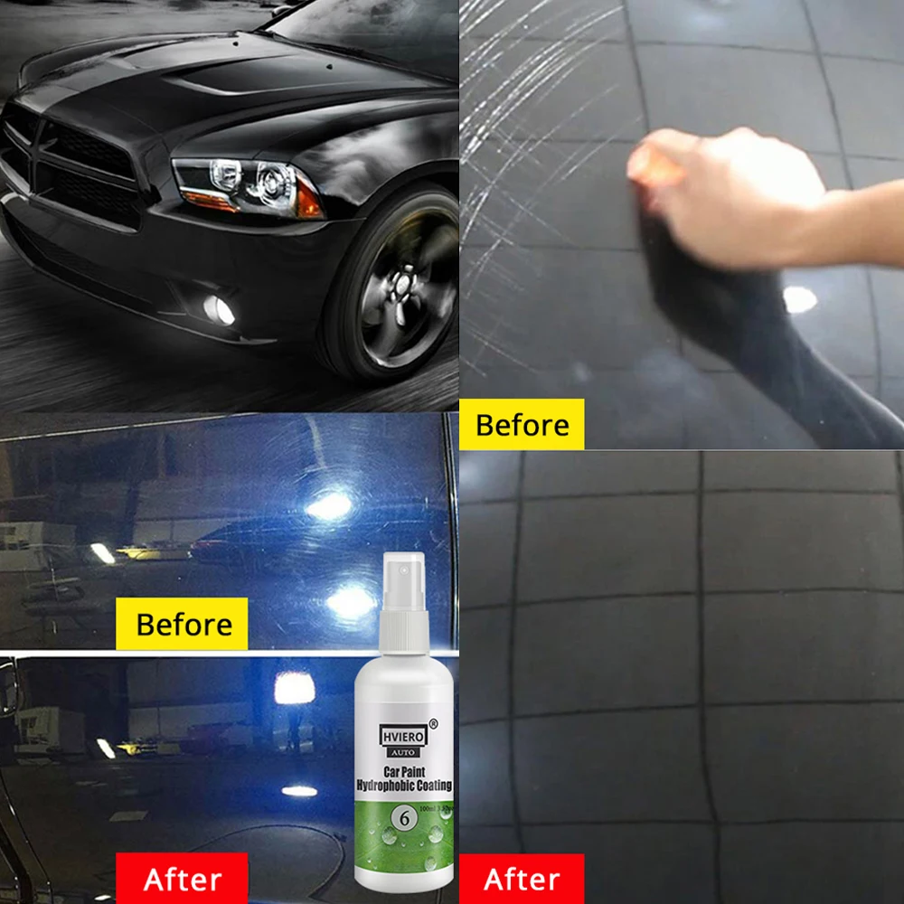 HVIERO-6 20/50ml Paint Sealant Care Polishing Hydrophobic Coating Anti Scratch Auto Spot Rust Nano Ceramic Cars Cleaner Lasting