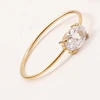 Stainless Steel Shinny Round/Heart/Waterdrop/Square Shaped Zircon Thin Ring for Women Wedding Jewelry 4