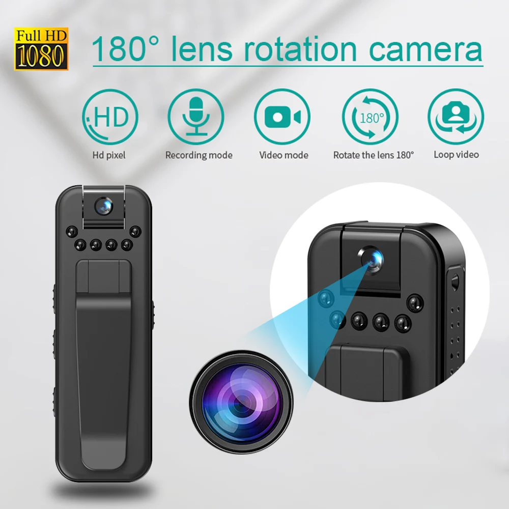 New 1080P HD Body Mini Camera Portable Small Digital Video Recorder Police BodyCam Infrared Night Vision Miniature Camcorder ﻿