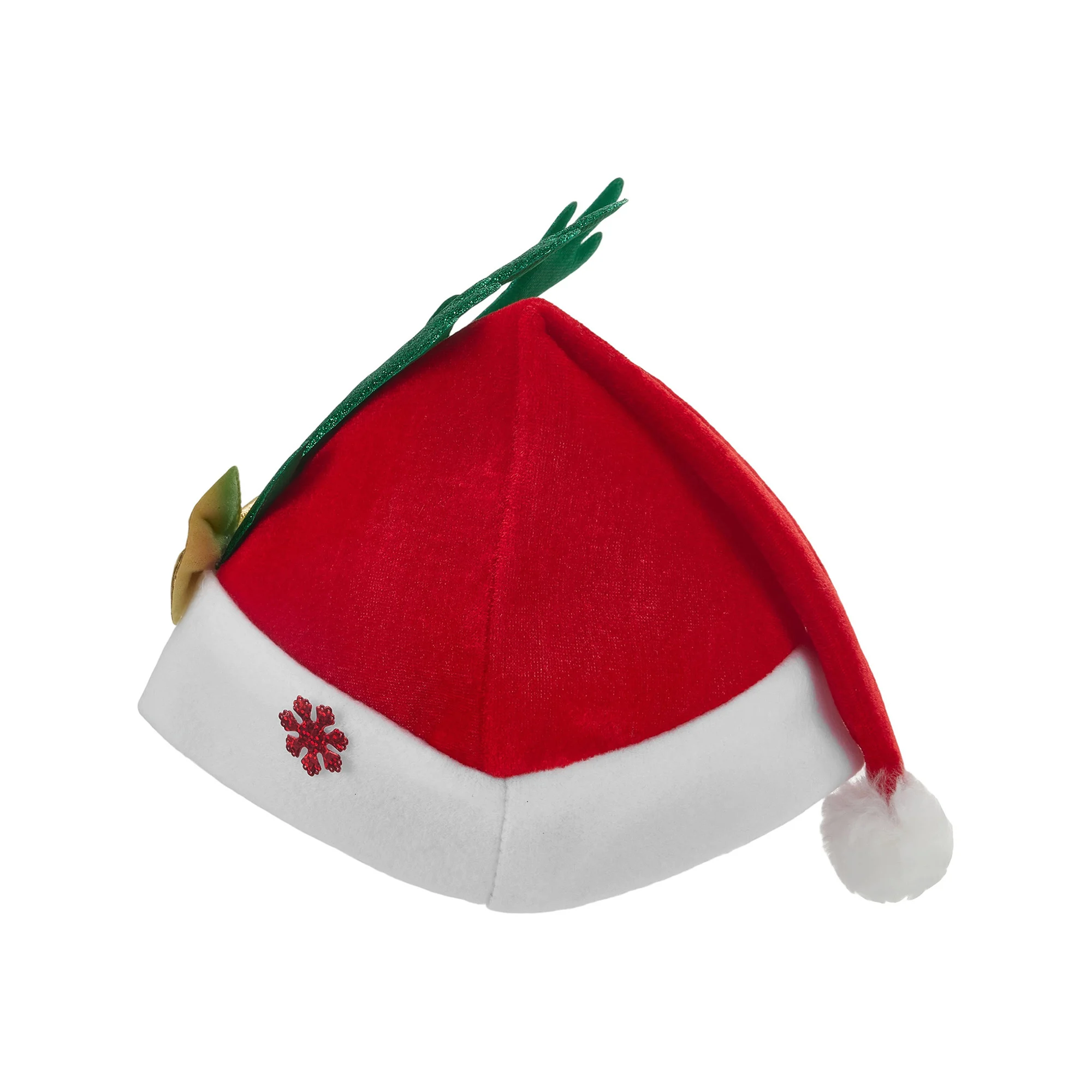 Festive Reindeer Antlers Headband with Glitter Bow and Bells Christmas Party Hair Accessories for Adults and Kids