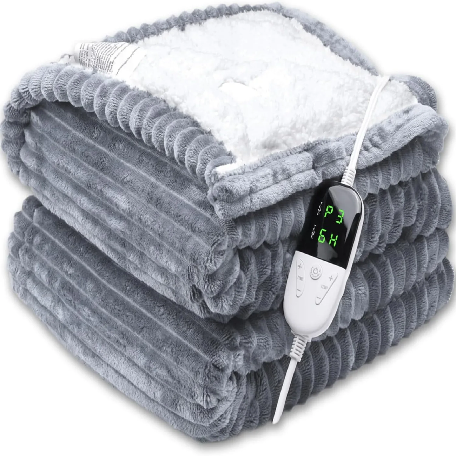 Flannel Electric Blanket electric heating blanket 130*150Cm/50*60Inch Stripesd 6-Speed Temperature Adjustment 5-Speed Timed Automatic Shutdown Washable