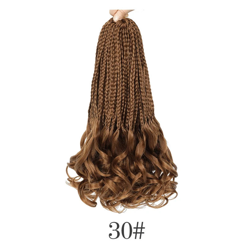 Boho French Curl Crochet Hair Extensions - Three Strand Goddess Braids with Curly Ends