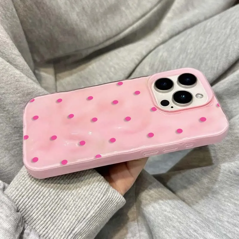 รูปสินค้า เคส iPhone ลายจุดสีดำ ป้องกันกระแทก นุ่มสบาย