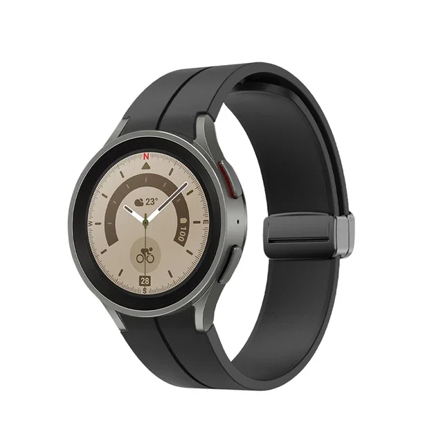 Magnetic Clasp Silicone Band Strap with Classic Design