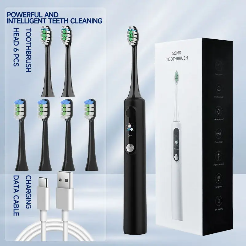 thumbnail image 1 of Cepillo de dientes eléctrico ultrasónico con suspensión magnética inteligente, recargable, cerdas suaves, resistente al agua, pantalla/visualización, bricolaje, 1 of 5