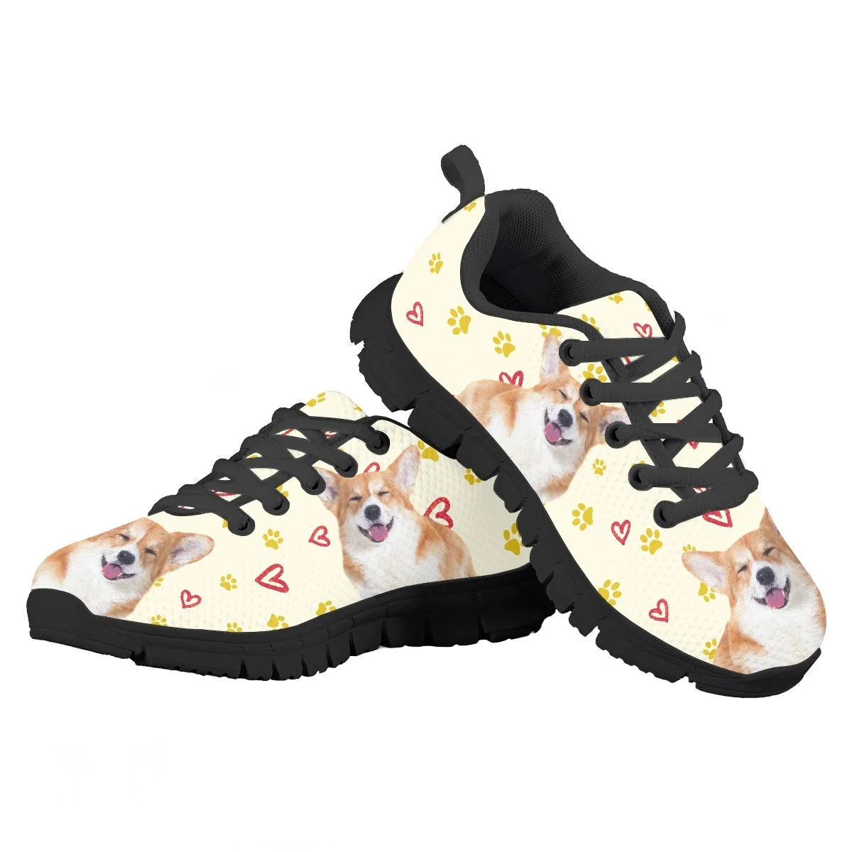 

Kawaii Corgi Child Running Shoes for Boys Girls Breathable Walking Sneakers Wear-Resistant Round Toe Jogging Flats Zapatillas