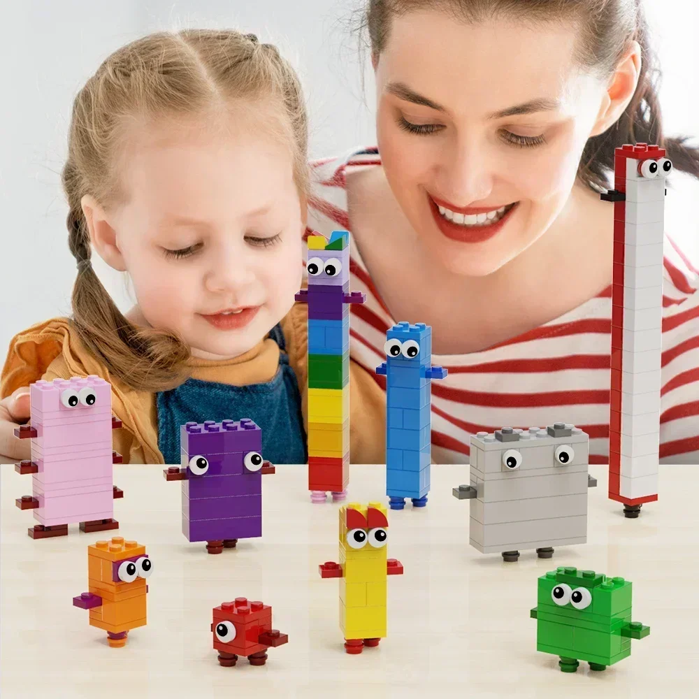 MOC Number Building Bricks One To Ten Math Digital Transforms DIY Educational Blocks Desktop Ornaments Toy Kids Birthday Gifts