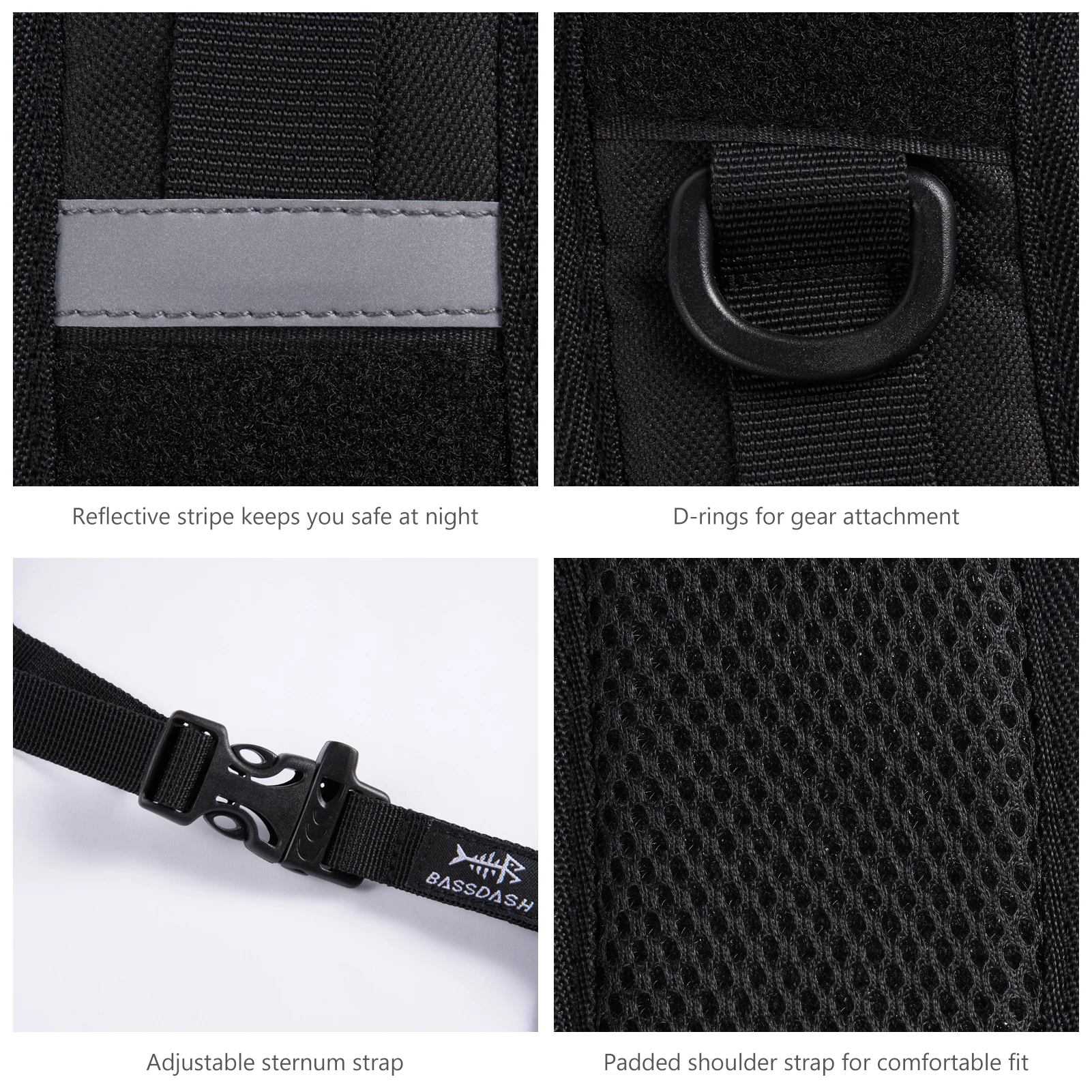 Bassdash rucksack gurte ersatz verstellbar gepolsterte schulter gurte für rucksack trocken tasche – Detail 6