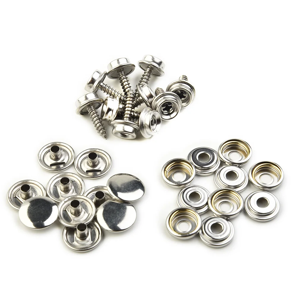 Accessories Snap Fasteners 15mm Easy To Use Rivet Set Boat Button Canvas Fast Fixed Repair Kit Silver Car Hoods voron m4 extuder accessories 188 2gt belt 20t gear full fasteners