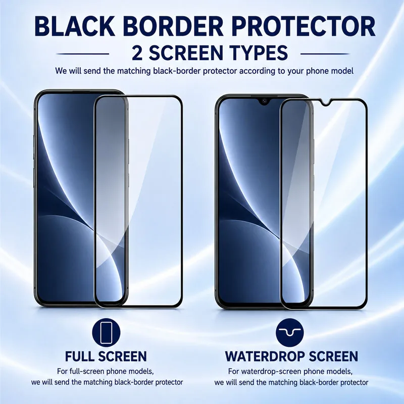 Premium Protective Tempered Glass Screen Protector - Full Front Coverage Film