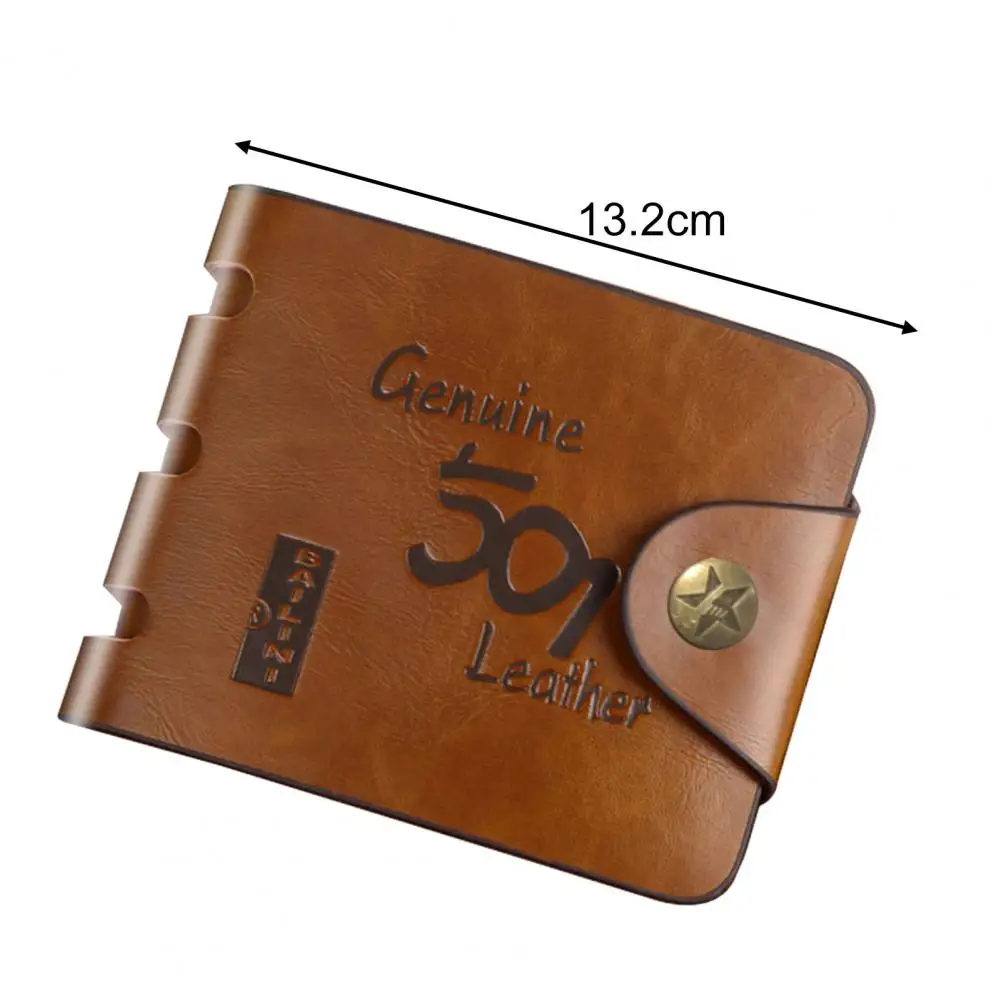 Men Wallet Foldable Bifold Faux Leather Card Money Case Coin Portable Snap-fastener Male Purse Card For Shopping