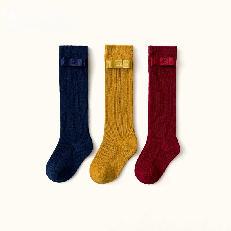 Fashion Cotton Women Knee High Socks Solid Color Long Socks Preppy Style Solid Color Knee Socks