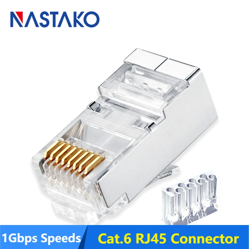 Conector De Red Cat6a Rj45 Enchufes Modulares Conectores Conector De Red Cat6a Rj45 Enchufes Modulares Conectores