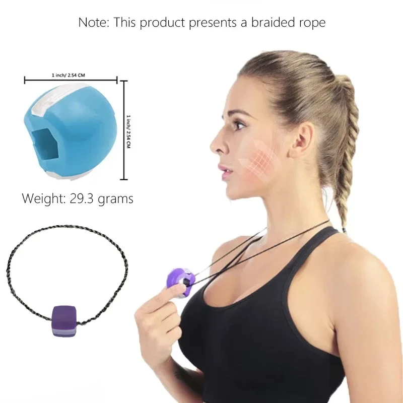 Jaw Exerciser Face Stress Ball Silica Gel Jawline Muscle Facial Toner Cheekbones Trainer Gym Fitness Exercise Equipment Lanyard