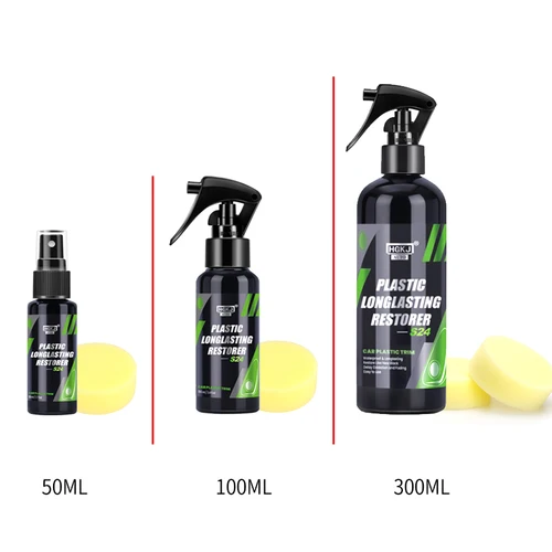 자동차 플라스틱 복원 블랙 광택 자동 플라스틱 부품 수리 스프레이, HGKJ S24 50ml 외부 리노베이터 자동차 청소자동차세차용품플라스틱 복원제차량용품 3