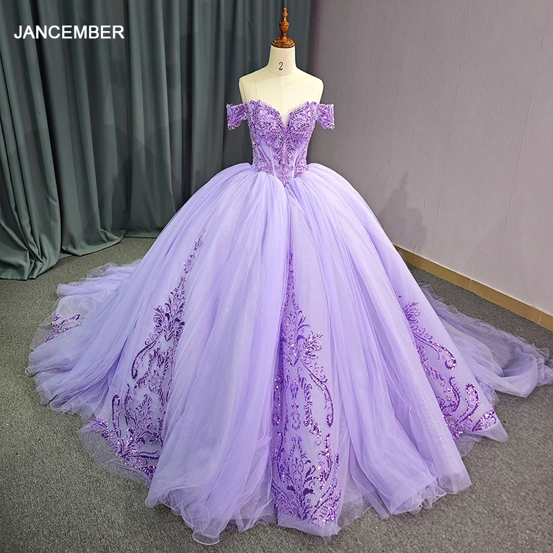 

Sparkling Purple Sweetheart Quinceanera Dress 2024 Appliques Beads Party Sweet Ball Gown Graduation Prom Gowns vestidos 15 años