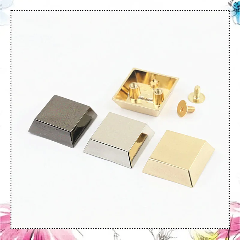 

5pcs 18x23mm Square Rivets Screw Bags Handbag Bottom Decorative Nails Studs Metal Buckles Snap Hook DIY Leather Craft