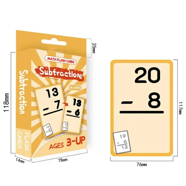 36Pcs Math Addition Subtraction Multiplication Division Erasable Reusable Number Learning Cards Children's Math Teaching Toy hot 5