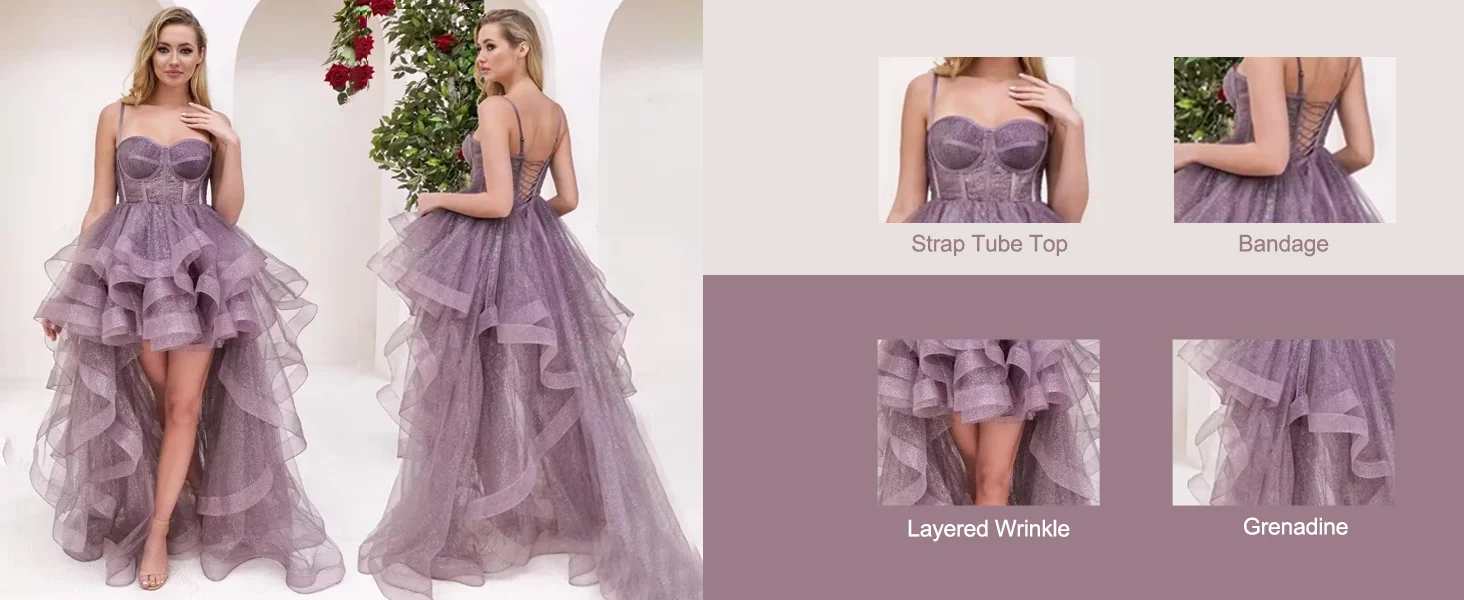 Vestido de fiesta de tul brillante