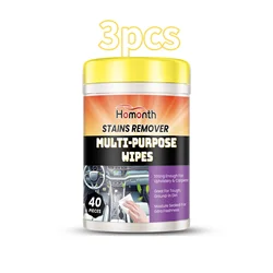 Efficient Portable Car Interior Cleaning Wipes for Stain Removal and Maintenance (3Boxed)