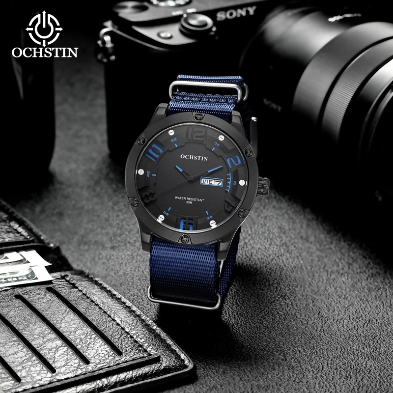 Ochstin Creative Nylon Series Casual, Simple, and Multi functional Calendar Quartz Movement Waterproof Watch Men's Quartz Watch