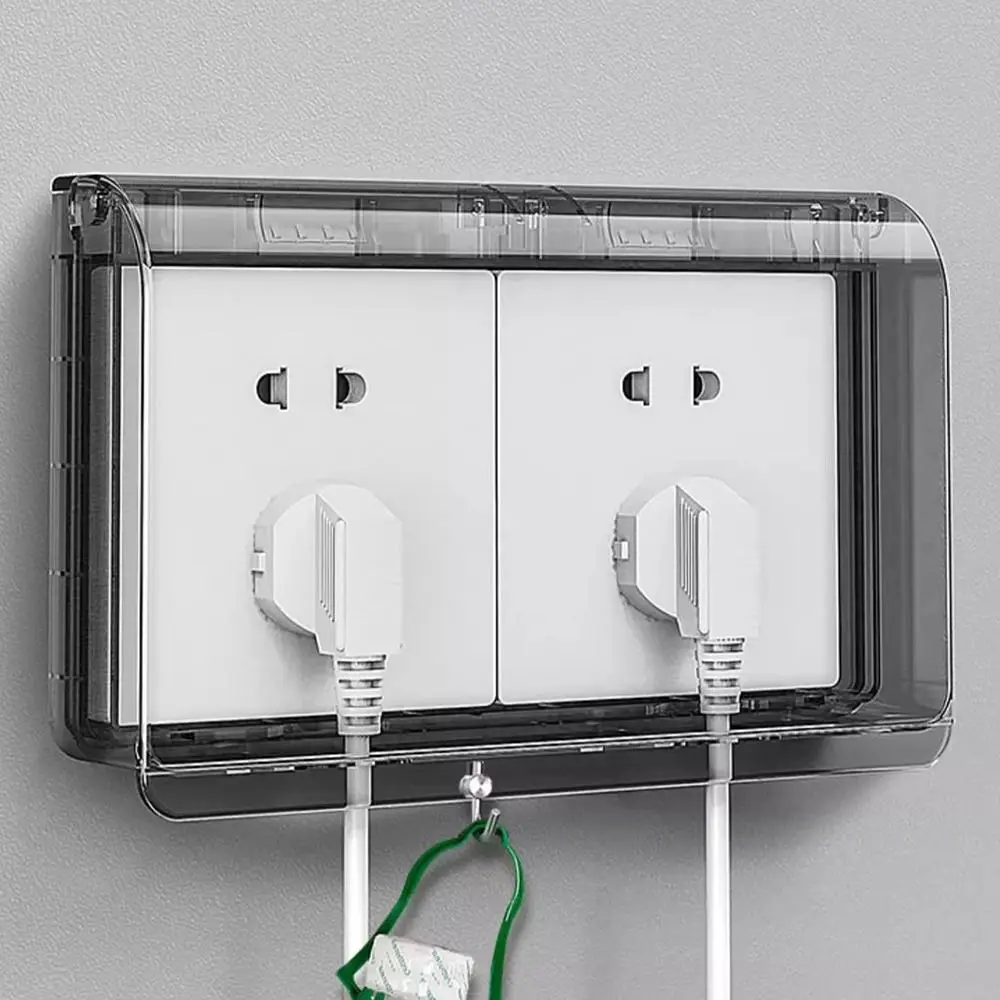 86 Type Switch Protective Cover Self-Adhesive Splash-Proof Socket Protector Waterproof Power Outlet Electric Plug Cover for Home