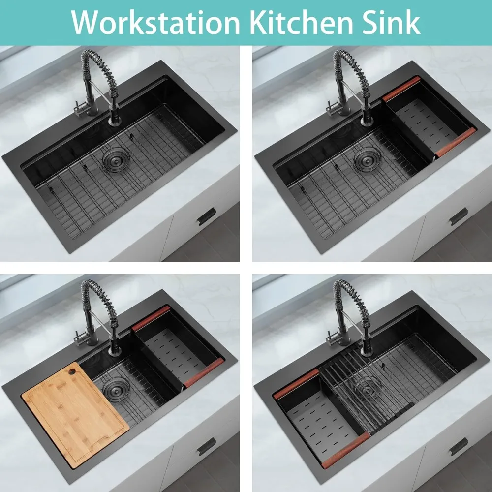 Kitchen Sink Black Kitchen Sink, Drop In Kitchen Sink, Stainless Steel Kitchen Sink, Single Bowl Kitchen Sink, Workstation 3