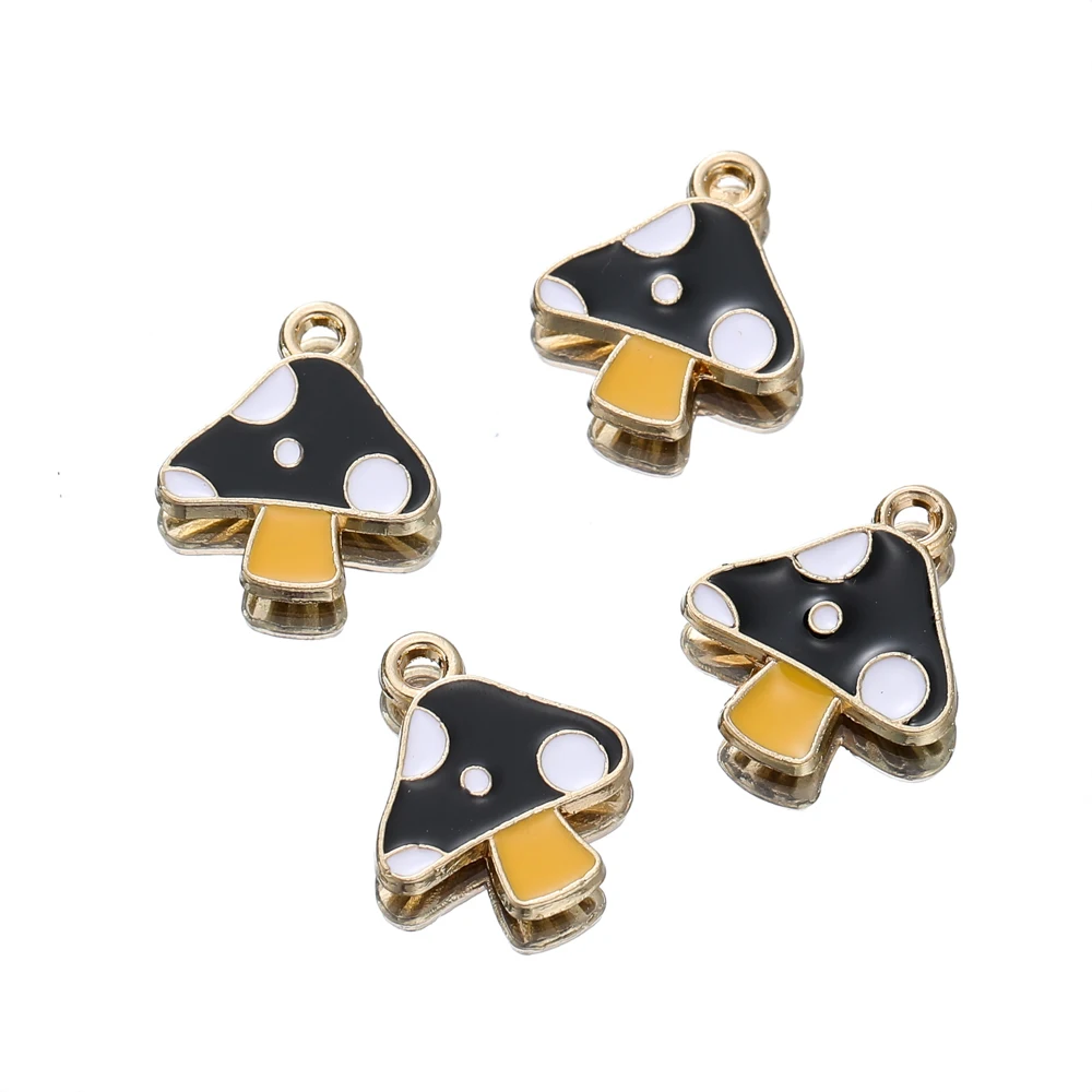 8/20 pezzi mix smaltati alla rinfusa a forma di fungo e farfalla, ciondolo fai da te, accessori per la creazione di gioielli artigianali - Italia