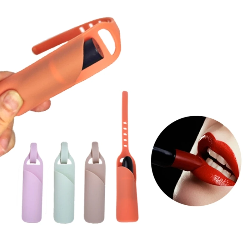 Lip Gloss Travel Bag Lip Balm Holder Silicone Cosmetic Bag Pocket  Lipstick Holder Storage Case Lipsticks 2